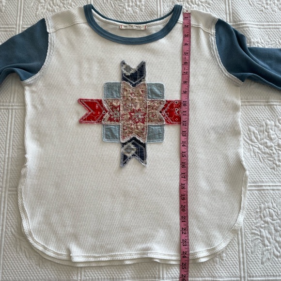 Free People We The Free Lone Star Patchwork Long Sleeve Thermal Top Small - Picture 11 of 12